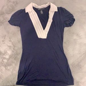 Navy Blue Collared Blouse